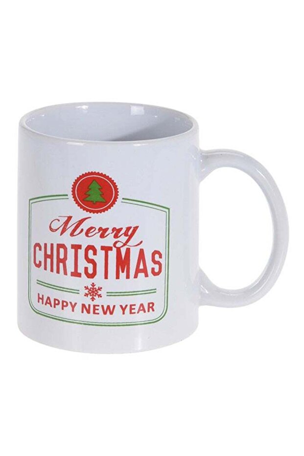 Merry Christmas Printed Mug White/Red/Green