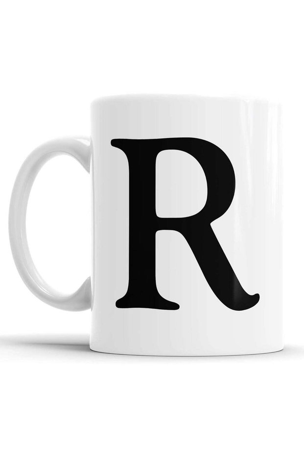 Alphabet Mug Letter Mugs Initial Coffee Cup Birthday Fathers Day Gift (Letter R)
