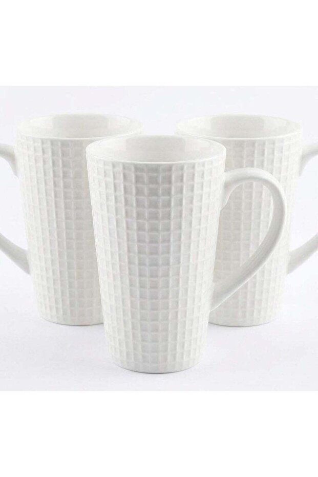 Akdc Ceramic 3Pcs White Mug 450Ml