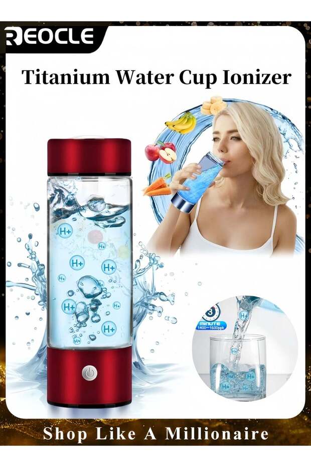 Titanium Water Cup Ionizer Hydrogen Rich Generator Super Antioxidant USB Rechargeable Anion Health Cup Keep Body Hydrated Sports Fitness Cup