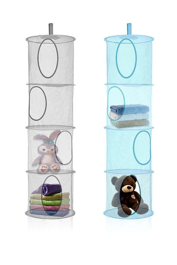 4 Tier Collapsible Hanging Storage Mesh Basket Suitable for Room Toys Clothes Sundries