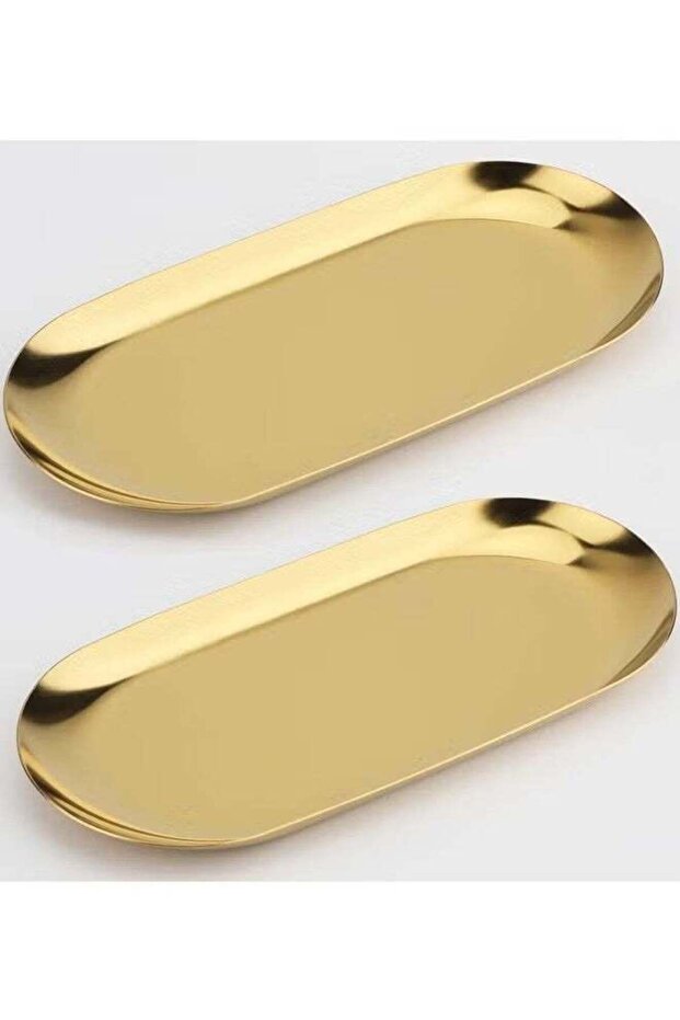 2 PCS Trinket Tray Stainless Steel, for Serving Trays Towel Storage Dish Plate Tea Fruit Trays Jewe