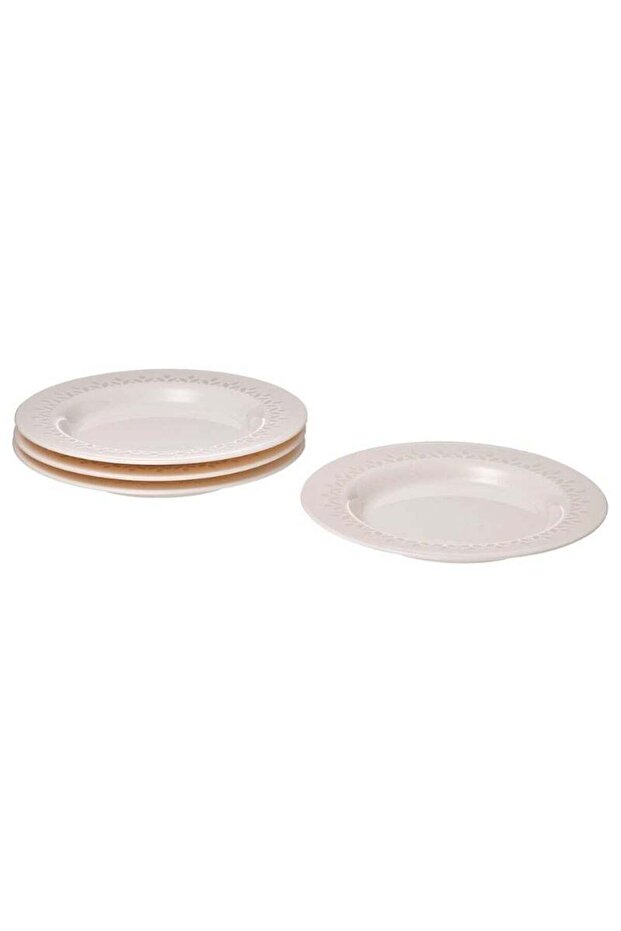 Side Plate, Off-White, 20 cm, Pack of 4, Durable & Elegant