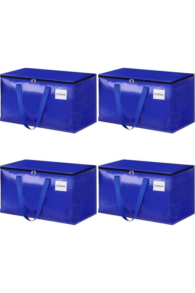 93L Extra Large Moving Boxes, Heavy Duty Moving Bags with Zipper, Carrying Handles and Tag Pocket, Collapsible Totes Storage for moving, Storage, Camping and Travel