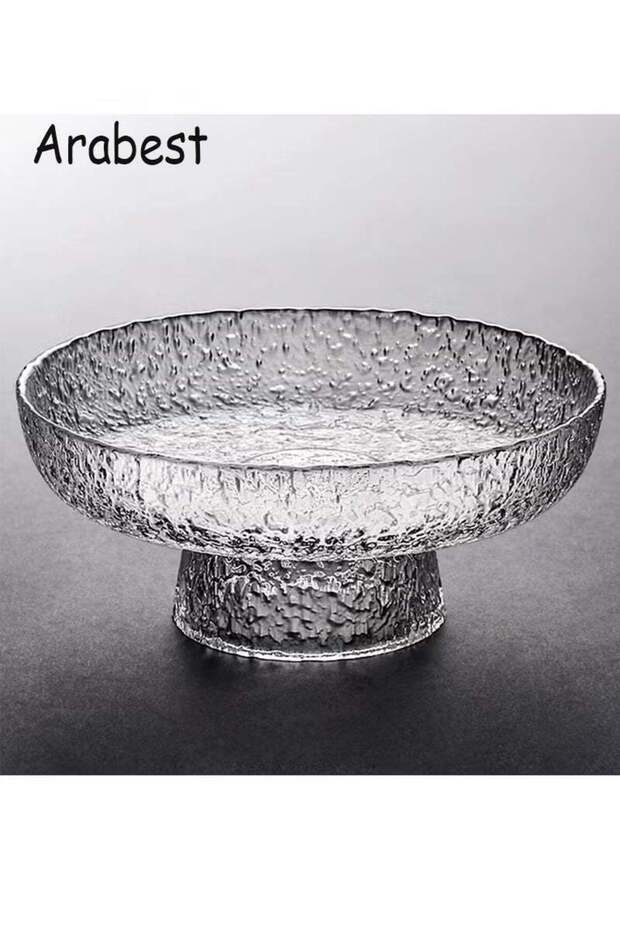 Glass Fruit Bowl Fruit Basket for Kitchen Counter Clear Salad Bowl Decorative Pedestal Bowl for Tab