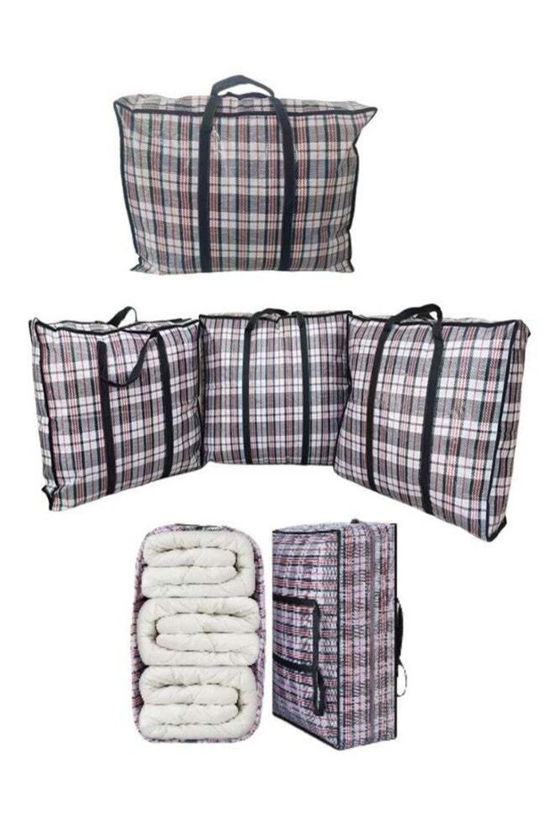 4Pack Storage Bags Extra Large Moving Bags,Strong Storage Laundry Bags – Big Moving/Shopping Bags with Zipper & Handles - Reusable Storage Zip Bag, Extra Large Heavy Duty Nylon Organizer Bags for Qui