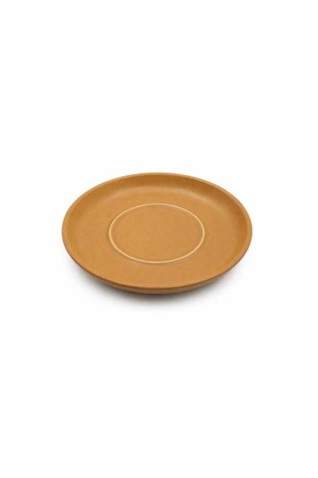 Caramel Ceramic Medium Plate – Round Minimalist Dessert & Salad Plate – Elegant Matte Gloss Tablewa