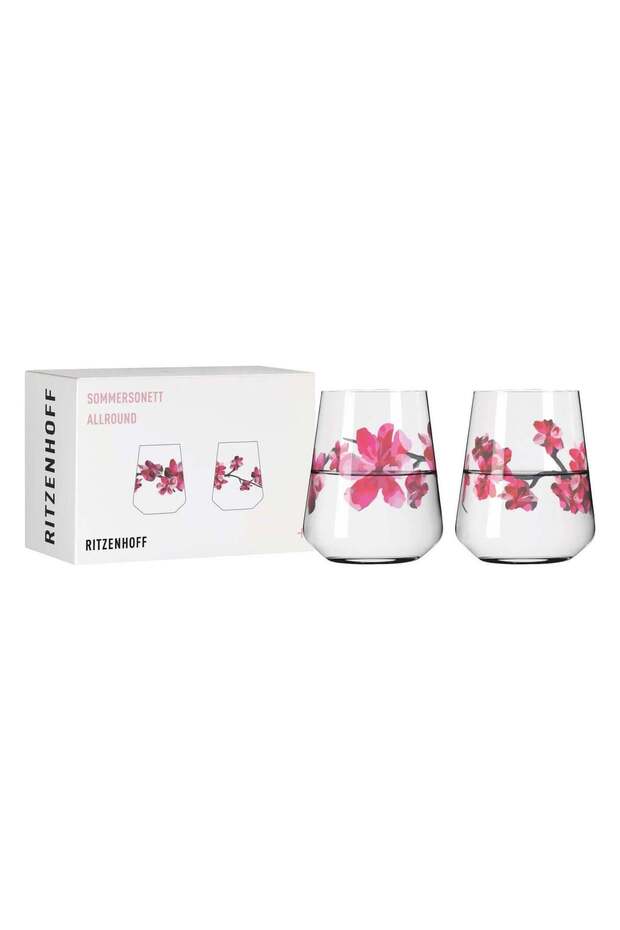 Ritzenhoff 2-Piece Crystal Round Glass Set 500ml | For Water, Juice & Drinks | Gift Box | Made in Germany