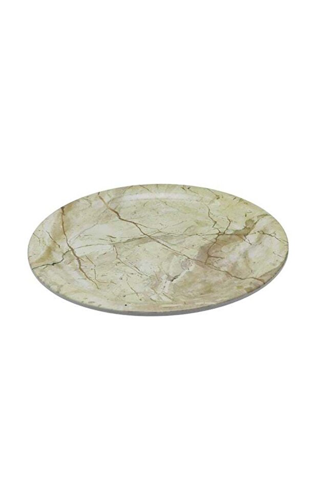 Rk Melamine Beige Static Gold Melamine Dinner Plate 10.5"