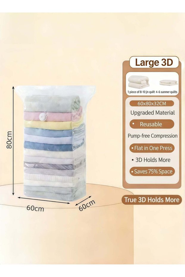 11 Pack Vacuum Storage Bags with Hand Pump, 5 Large (100x80cm), 5 Small (80x60cm), 1 Roll-Up Bag (60x80x32cm)