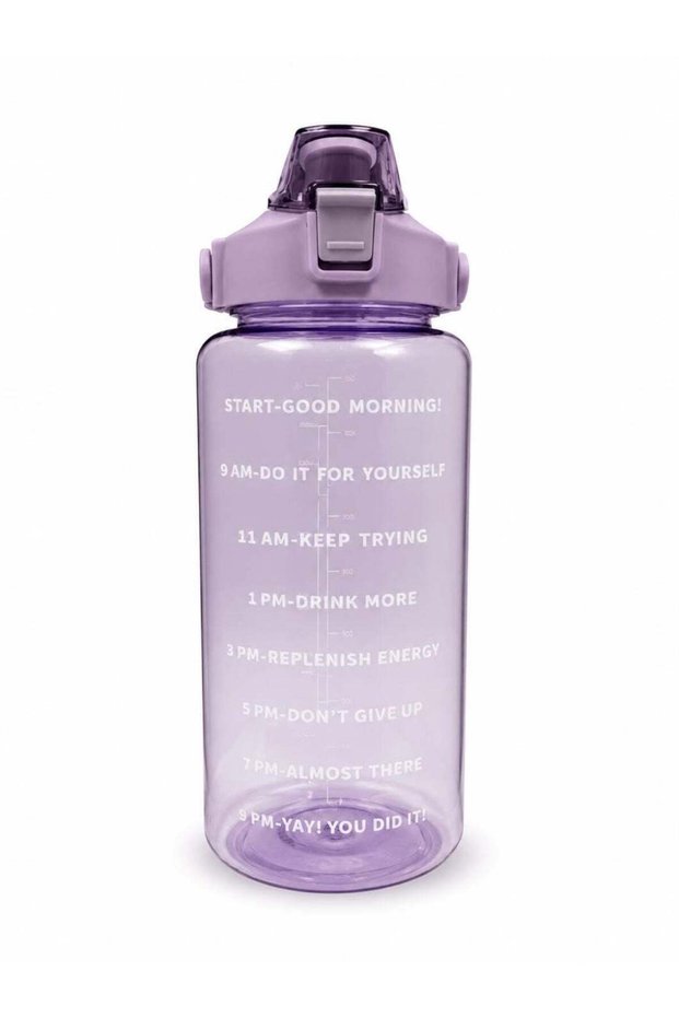 2000ML Motivational Water Bottle with Time Marker, Leakproof Locking Lid, Removable Straw, Carry Handle & Easy-Grip Design for Gym, Sports, Travel, School and Daily Hydration