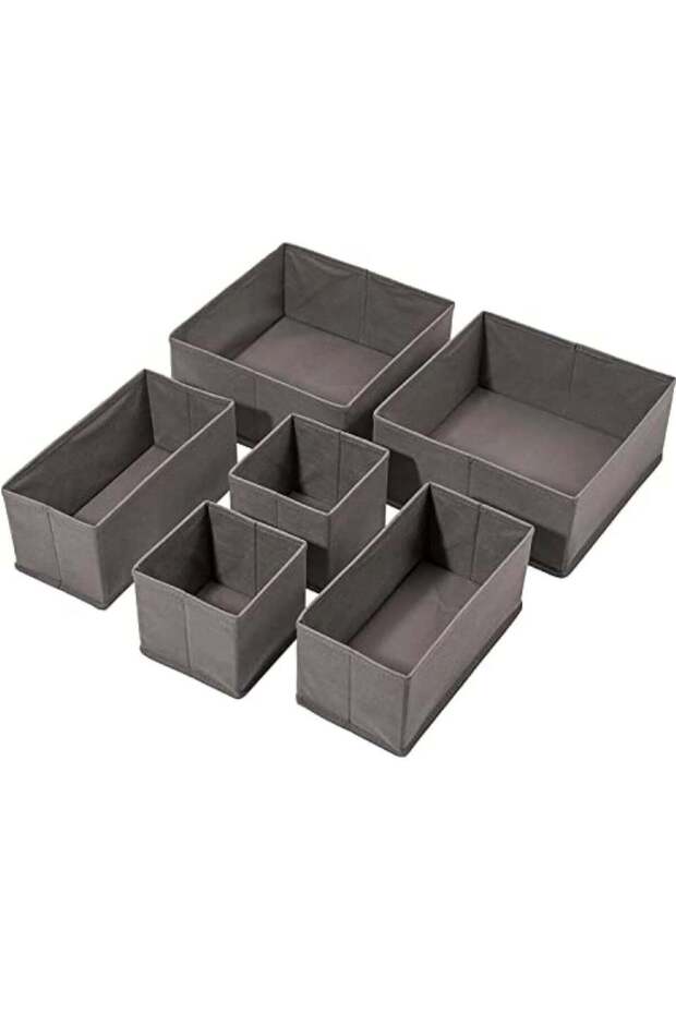 6‑Pack Foldable Drawer Organizer Bins, Closet & Dresser Storage Dividers, Space‑Saving Fabric Organizer for Underwear, Scarves and Small Clothing Accessories