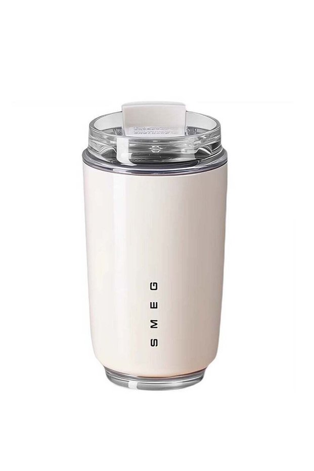 Smeg travel coffee cup with lid - stainless steel vacuum insulated cup - leak-proof reusable double-layer insulated cup - suitable for cold and hot beverages
