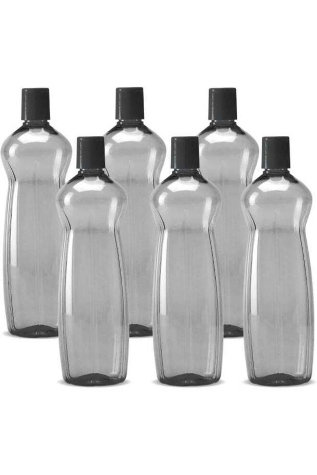 Milton 1 Litre Reusable Plastic Water Bottle Set – Pack of 6, BPA-Free, Leakproof Fridge Bottles for Home, Office, Travel & Gym – Pacific, Grey