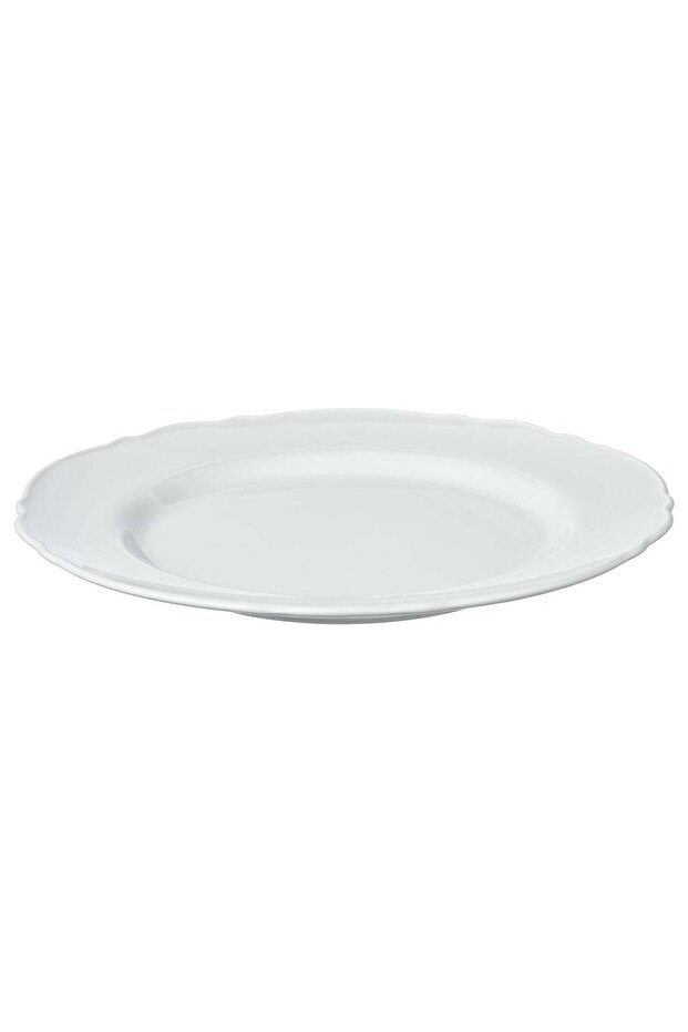 Dinner Plate, White Feldspar Porcelain, 28 cm - Ruffled Edge