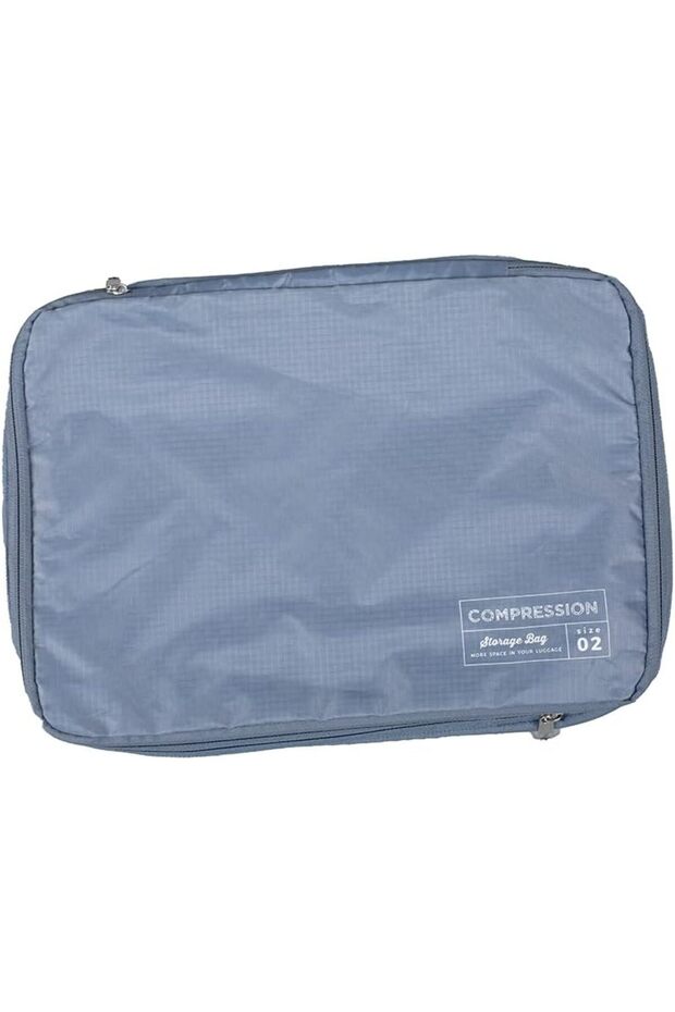 DAISO Compression Bag - Space-Saving Storage - Gray - 25 x 35 x 10.5 cm