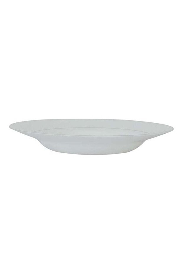 Royalford 9 Inch Velvett Collection Stella White Opalware Soup Plate | Premium-Quality, Light-Weigh