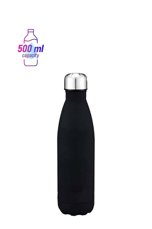 Vacuum Insulated Water Bottle Black/Silver 26.5 x 7cm