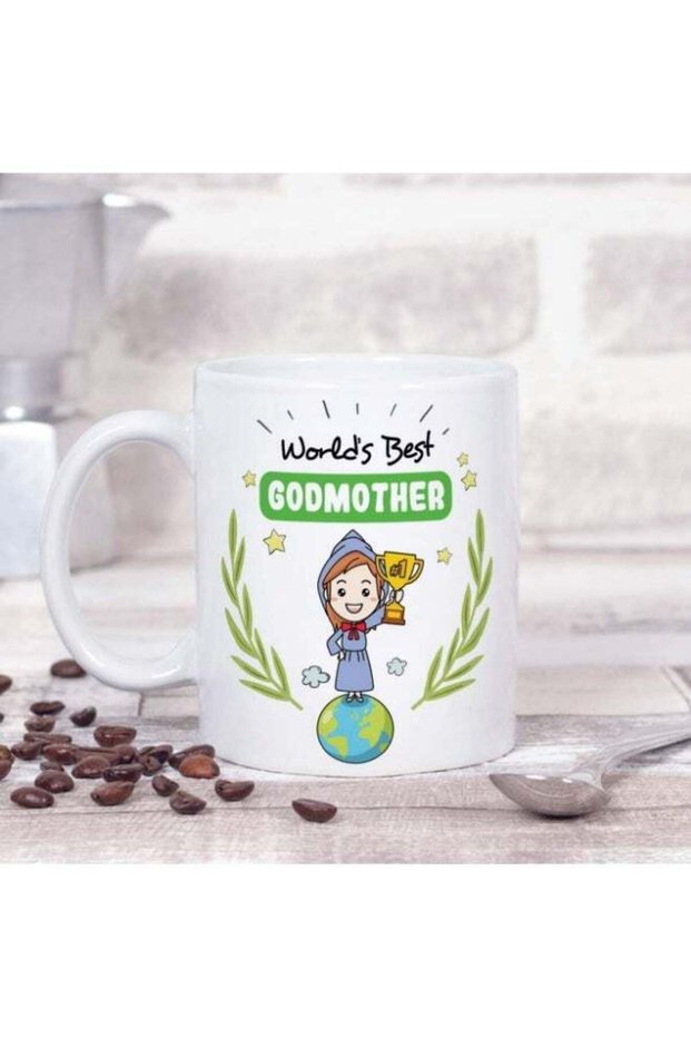 Godmother Mug Cup – World's Best Godmother - Coffee Mug for Breakfast Easter Gift Idea Birthday Presents for Godmothers Baptism Gift