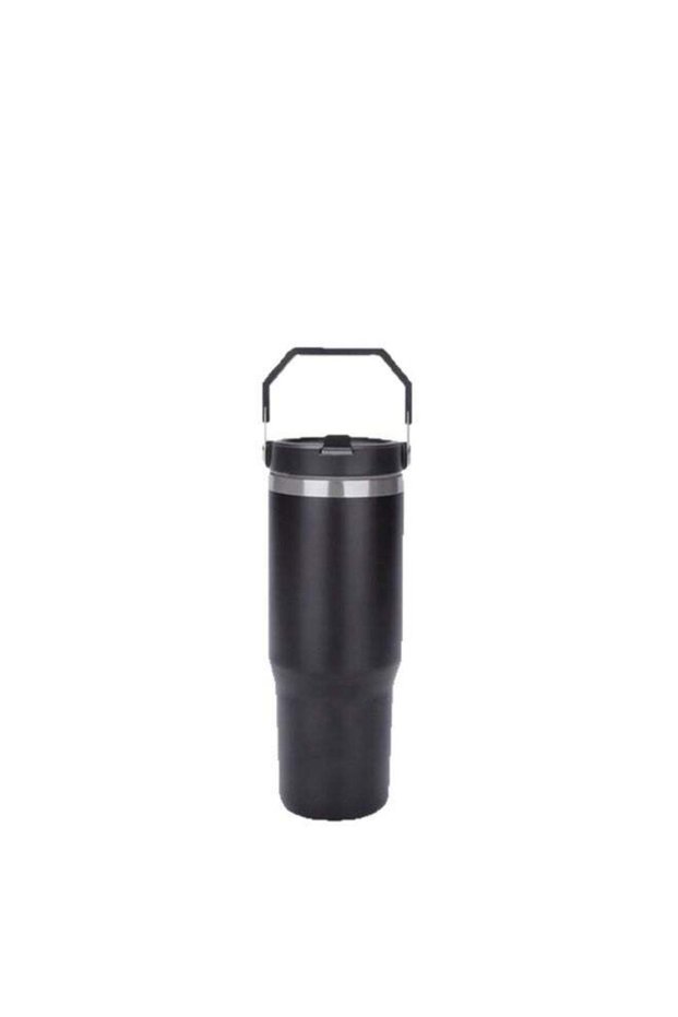 Premium Insulated Stainless Steel Tumbler with Handle and Straw Lid, Reusable Travel Cup, Leak-Resistant Drinkware