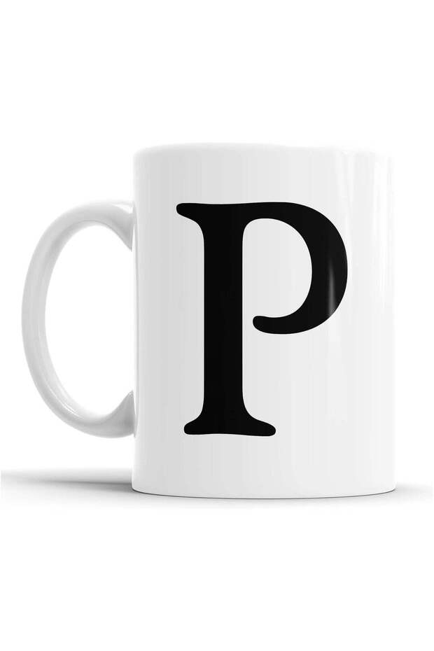 Alphabet Mug Letter Mugs Initial Coffee Cup Birthday Fathers Day Gift (Letter P)