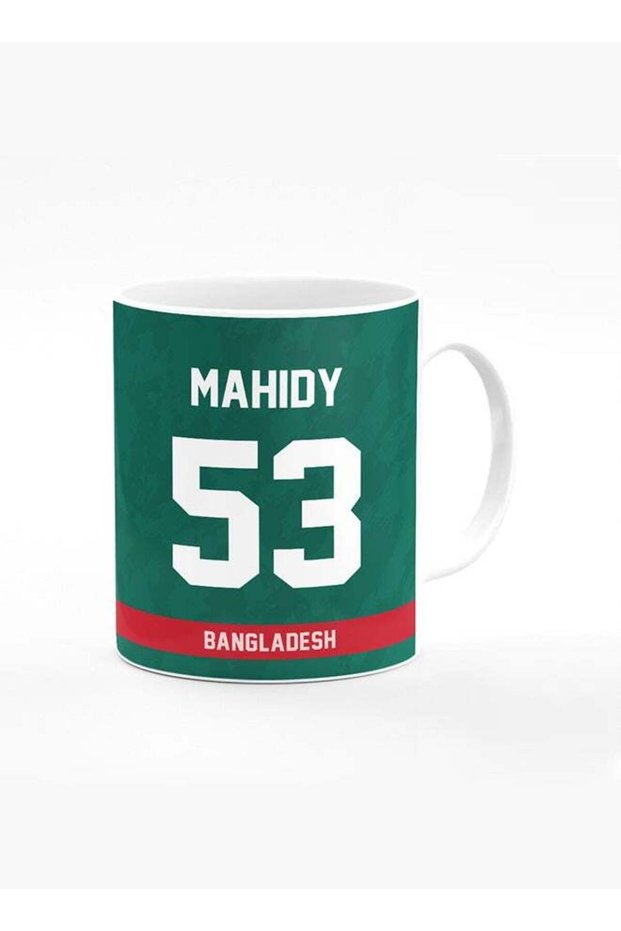 Designer Printed Coffee Mug with Heavy Duty Handle 11oz Ceramic Personalised Gift Mugs Cup [Microwave Safe & Dishwasher Proof ] - Cricket Player - Mehidy Hasan Miraz, Jersey Number - 53