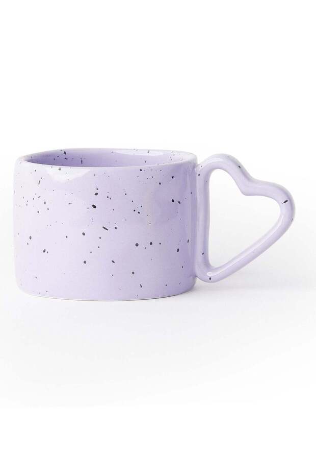 Lovestruck' Speckled Mug w/ Heart Handle, Purple
