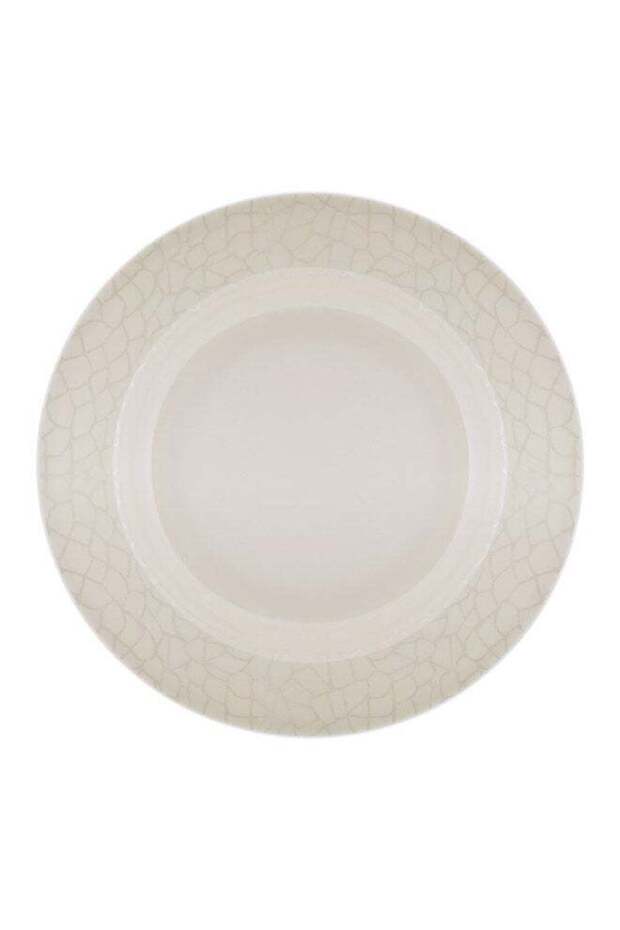 Royalford 10 Inch Melamine White Pearl Dinner Plate,Deep Soup Plate | Playful Classic Decoration, D