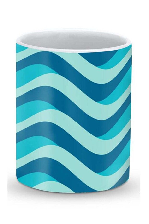 Premium Curvy Blue Designer Mug Blue/Green