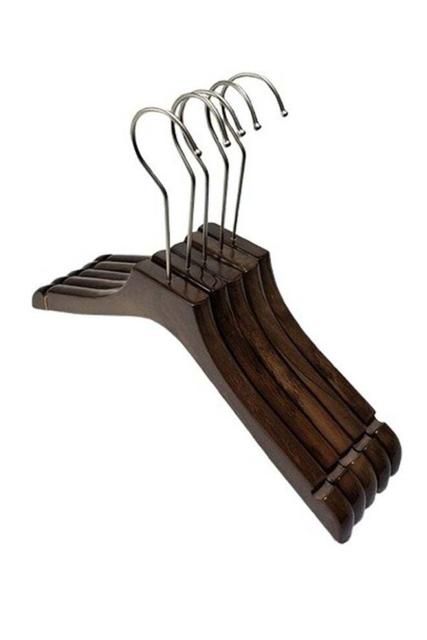Pack of 5 Non-Slip Wooden Hangers With long Swivel