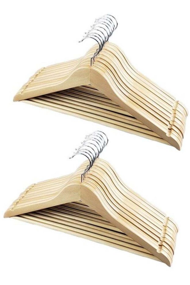 Pack of 20 Non-Slip Wooden Hangers