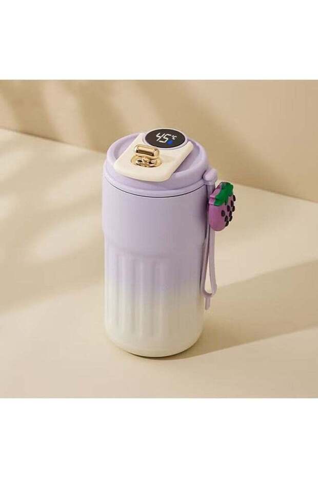 Coffee Mug, Insulated Travel Coffee Mug with Temperature Display, 316 Stainless Steel Vacuum Coffee Cup, Double Wall Leak-Proof Thermos Vacuum Tumbler, Smart Purple