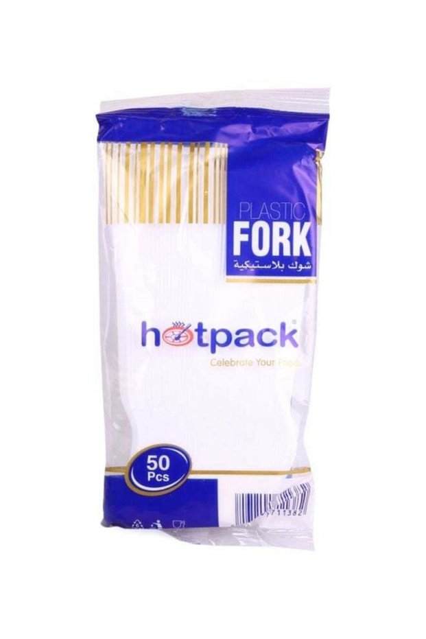 50-Piece Plastic Forks White 14cm