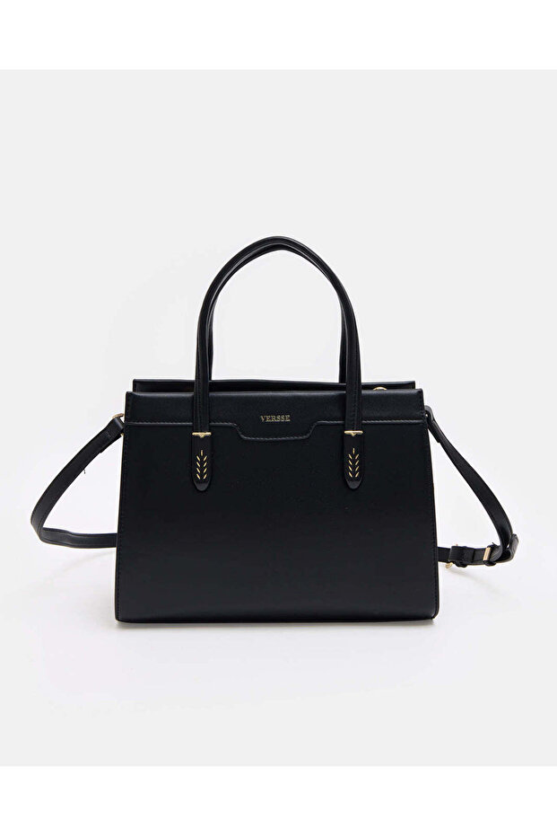 Women Black Structured Handbag