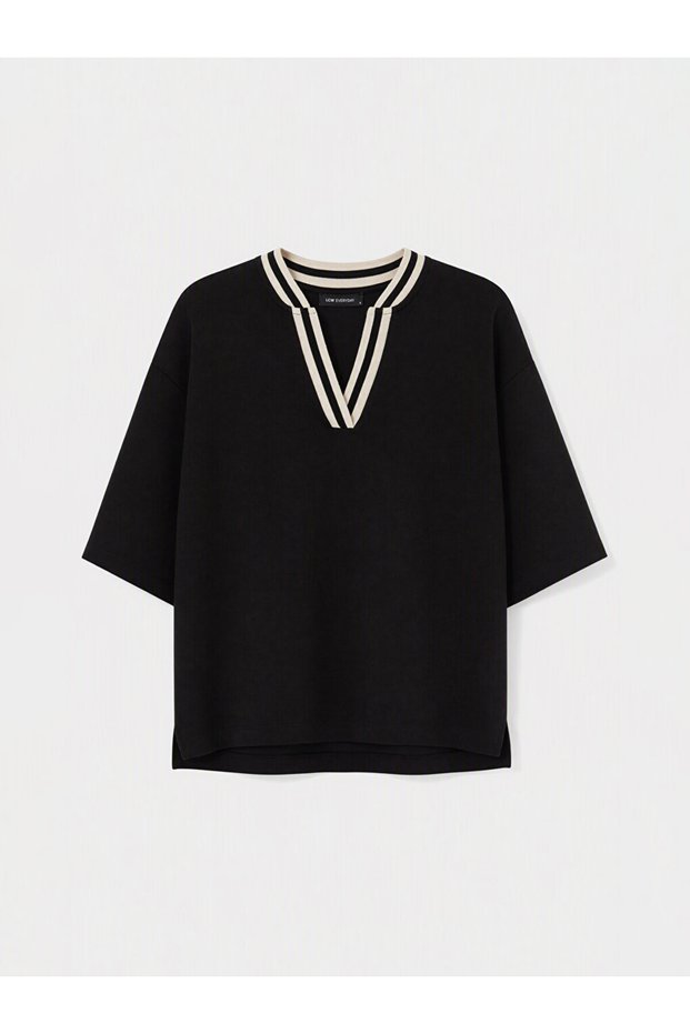 Black Soft Touch Striped Blouse