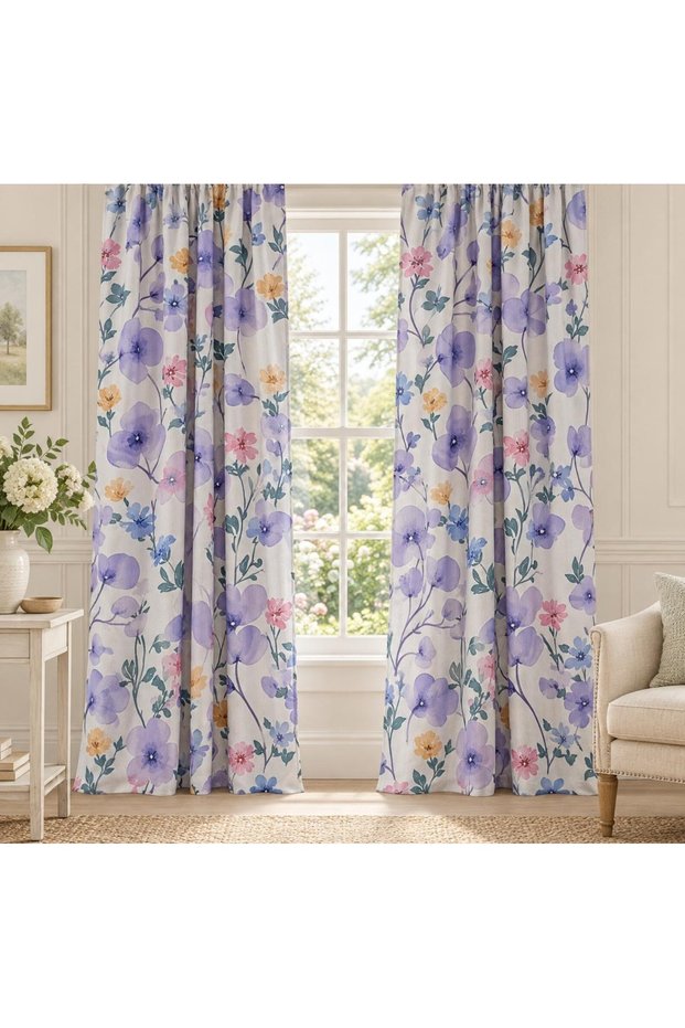 High Quality Printed Background Curtain, Patterned Background Curtain, School and Classroom Curtain, Decorative Single Panel Curtain, Digital Printed Curtain