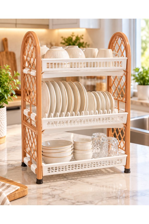Tier Dish Rack & Storage Organizer
