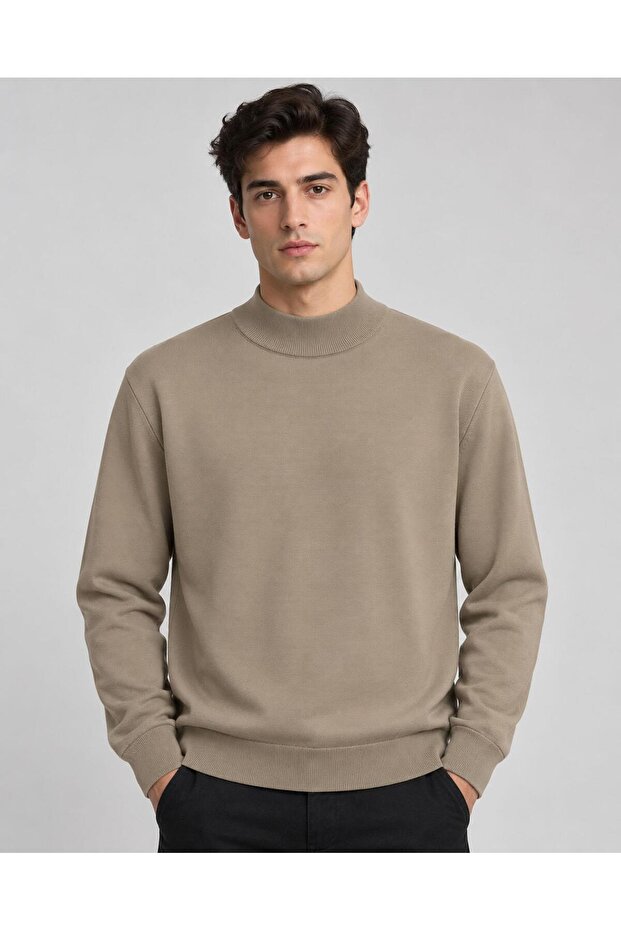 Slim Fit Polo Half Fisherman Long Sleeve Men's Knitwear 07425