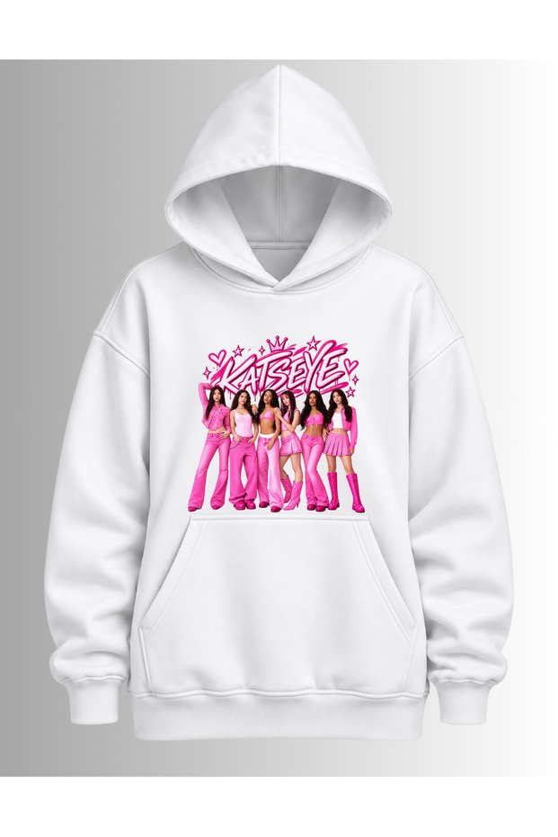 Katseye Special Design Oversize Hoodie with Premium Print Quality on the Front and Back, Hooded Women's Sweatshirt