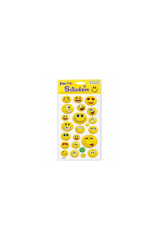 3D Smiling Emoticon Stickers – 12 Packs