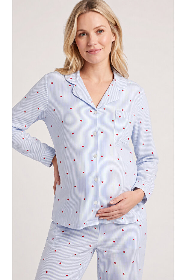Likapa Front Buttoned Maternity Long Sleeve Pajama Set