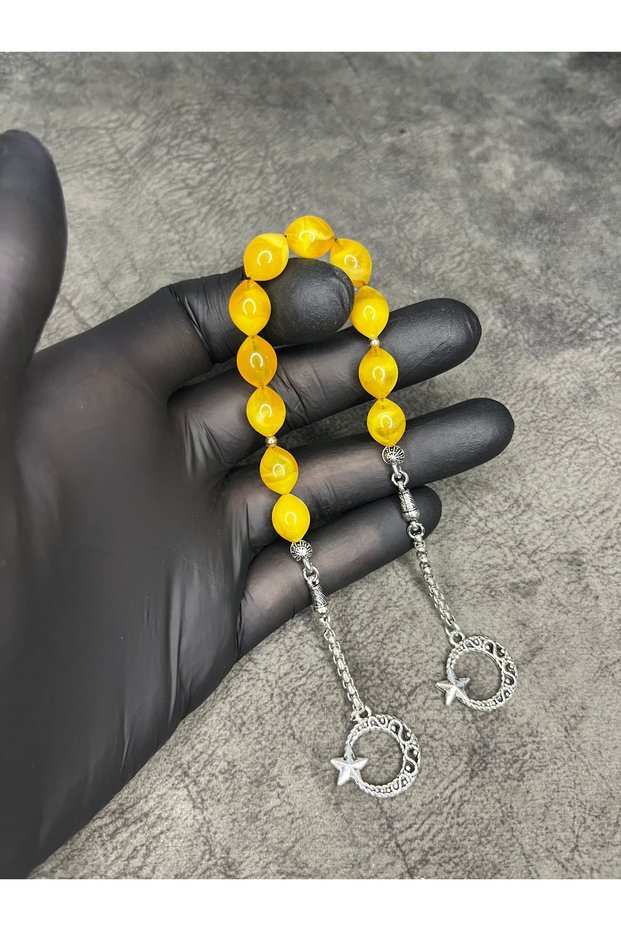 Zaza Shake Moire Powder Amber Prayer Beads
