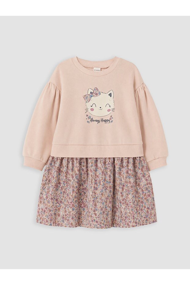 Özmarka New Season Pink Printed Girls' Dress