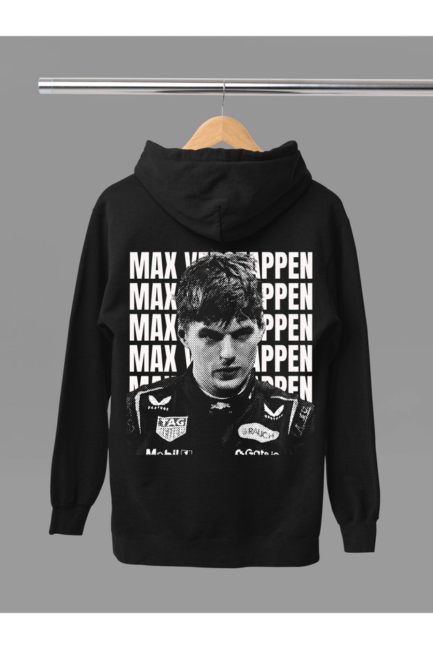 Max Verstappen Baskili Cotton Long Sleeve Fleece-Lined 3 Yarn Hooded F1 Sweatshirt