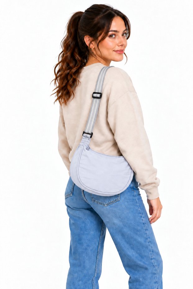 Light Gray Adjustable Strap Women's Mini Shoulder Bag and Crossbody Bag Hrm 0068