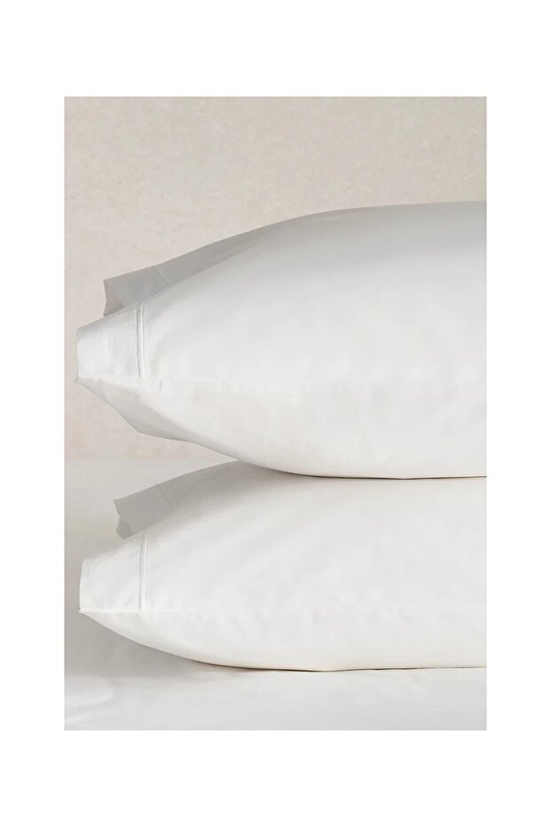 Cotton 2-Piece Classic Pillowcase with Cord Detail - Standard 50 × 75 cm
