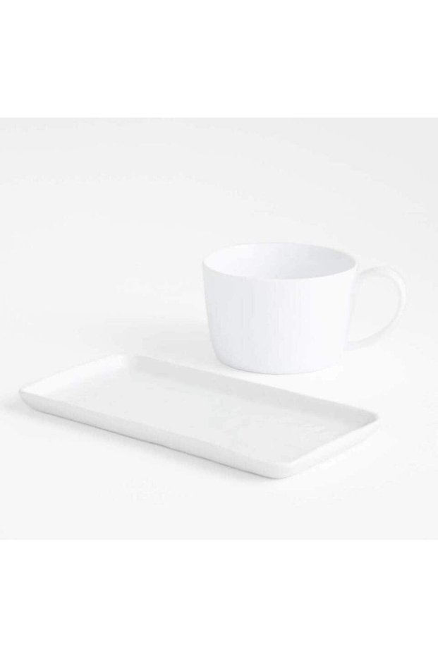 Mercer Soup and Sandwich Set, Porcelain, Elegant and Modern Design