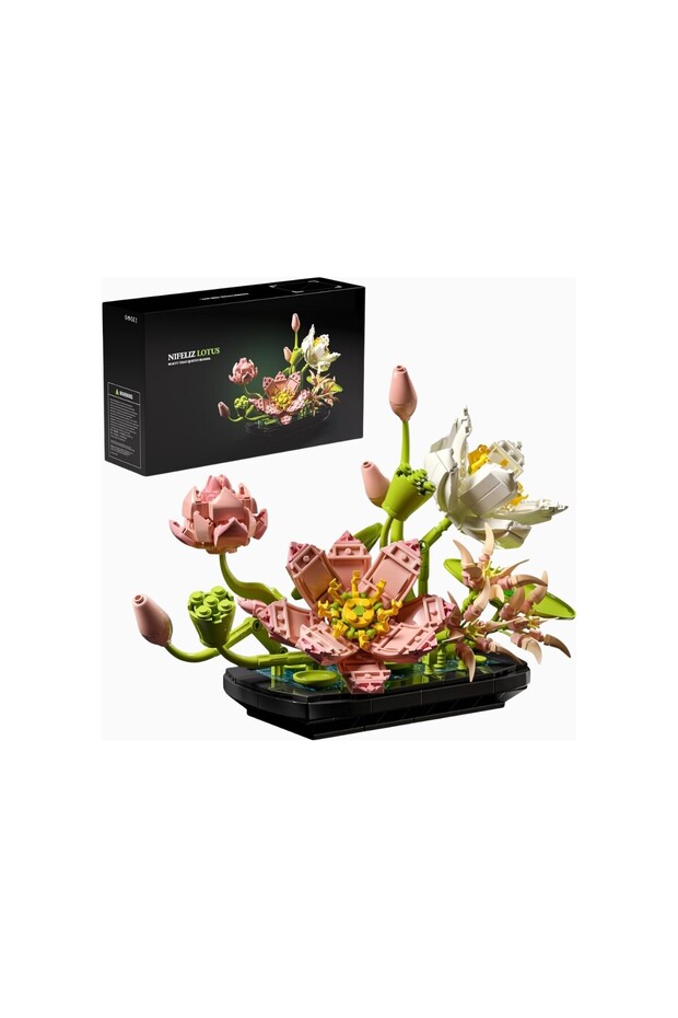 Nf10334 Lotus Flower Building Kit 506 Pieces Botanical Decorative Model