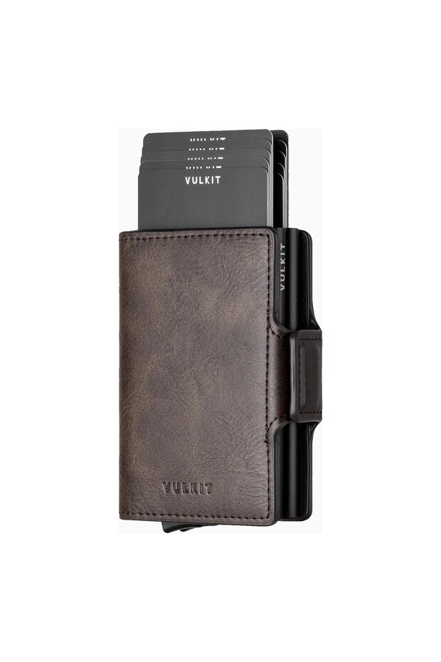 Double Compartment Rfid Protected Leather Men's Card Holder Wallet