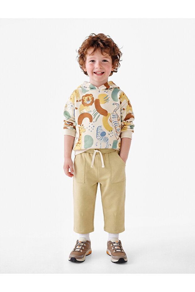 Pockets and Drawstring Waist Cotton Sweatpants